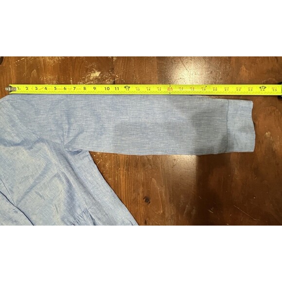 Tuckernuck Lydell Button Front Maxi Dress sz L Womens Chambray Beachy Coastal - Picture 12 of 16